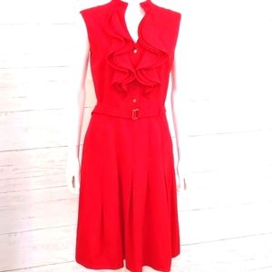 Calvin Klein Red ruffled dress size 8